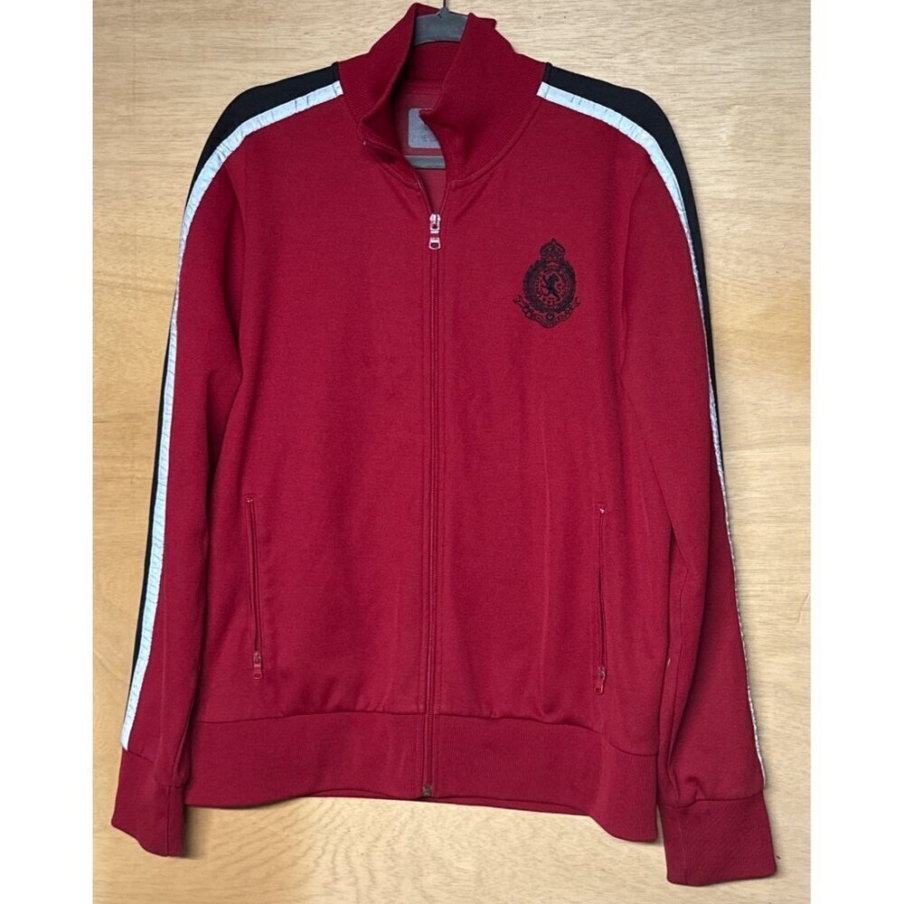 Vintage Express Men’s L Red Zip-Up Hoodie Lion Logo Honor Loyalty Y2K Streetwear